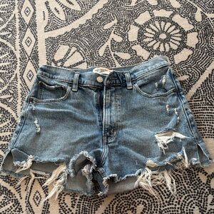 Abercrombie & Fitch Blue Distressed Jean Shorts